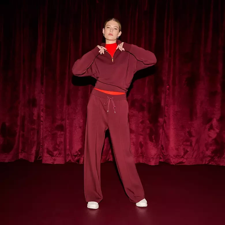 CALIA Women's Soft Scuba Wide Leg Pant