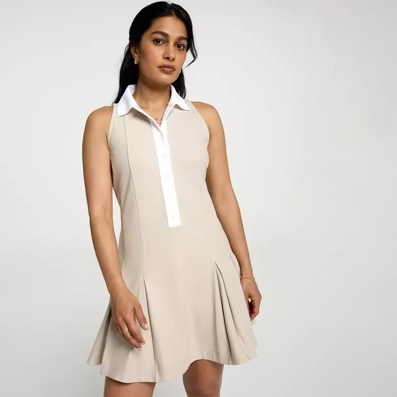 CALIA Women's Box Pleat Polo Dress