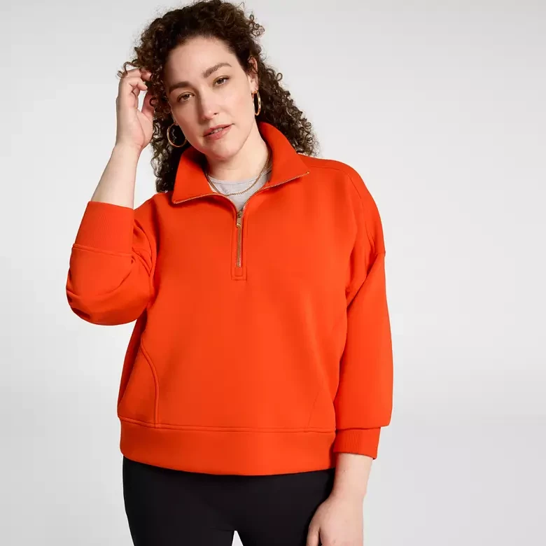 CALIA Women's Soft Scuba Mock Neck 1/4 Zip