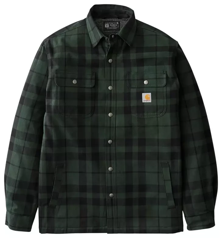 Carhartt Men's Flannel Sherpa Lined Shirt Jacket